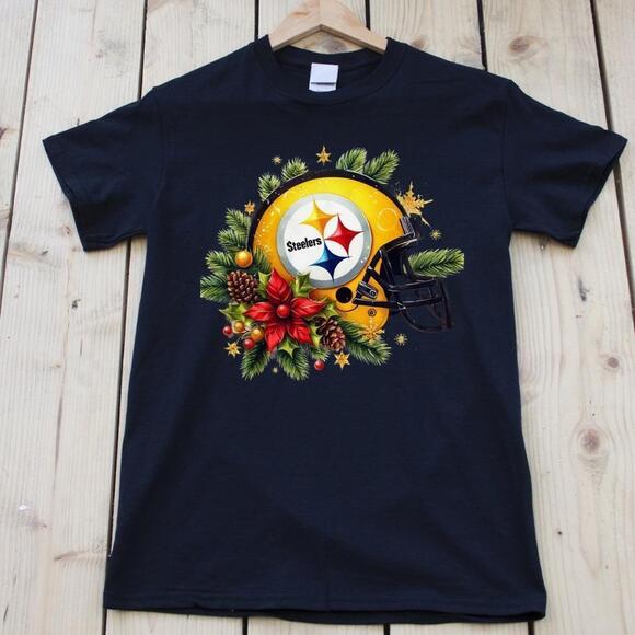 Other - Pittsburgh Steelers Christmas Tshirt Nfl Unisex Black Tshirt